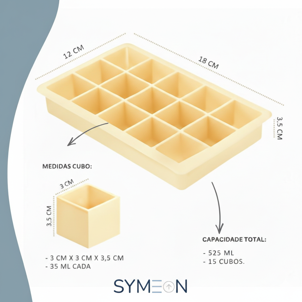 Forma de gelo Symeon na cor Amarelo