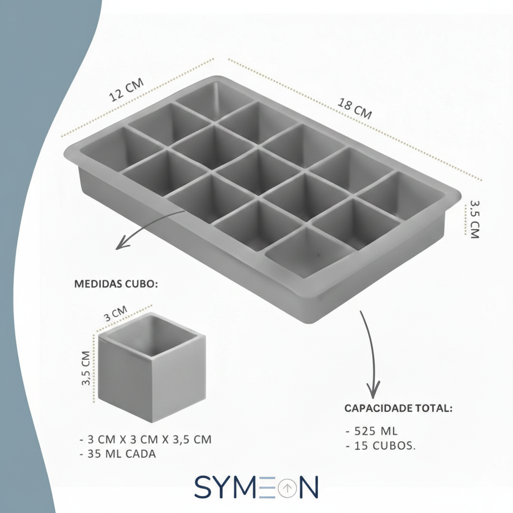 Forma de gelo Symeon na cor Cinza