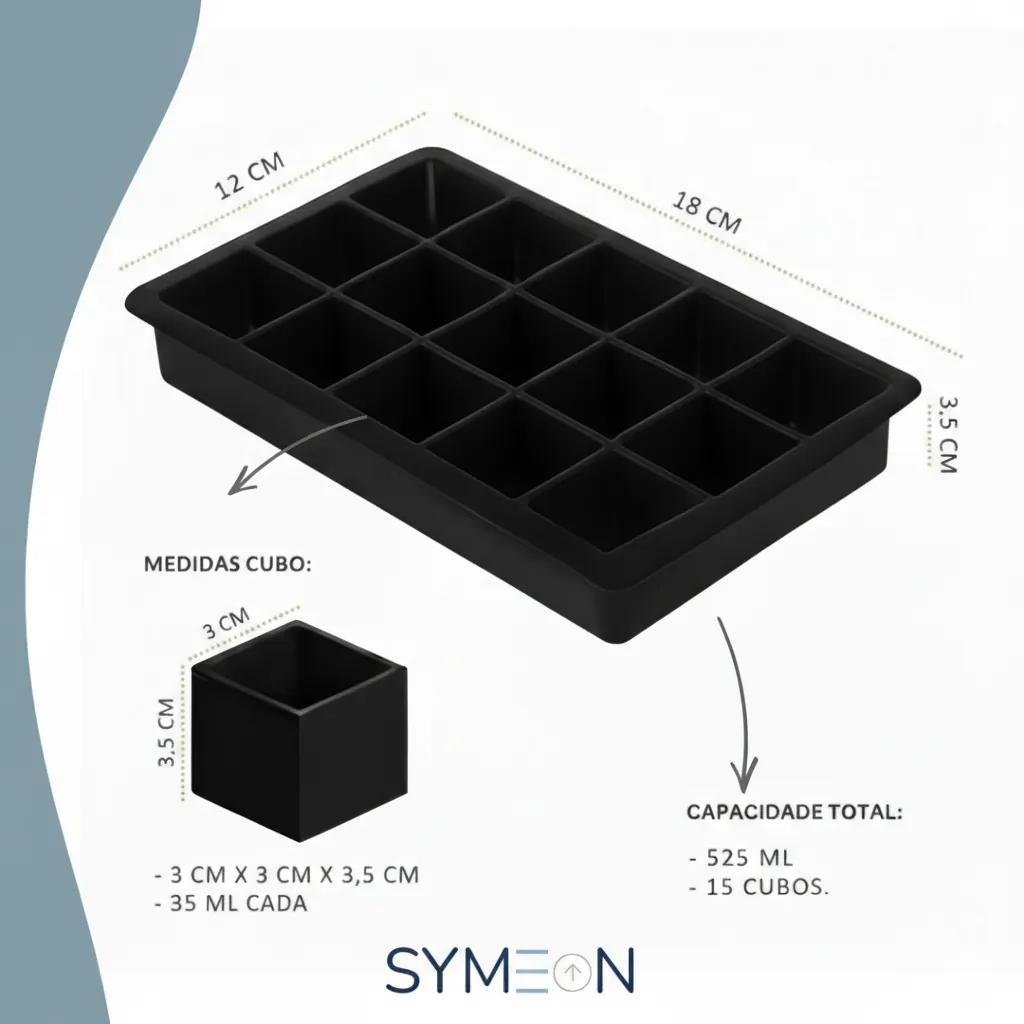 Forma de gelo Symeon na cor Preto