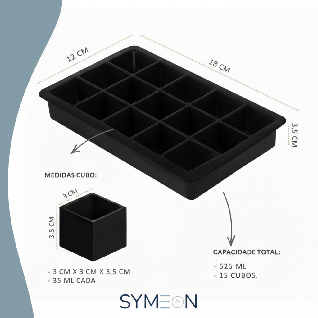 Forma de gelo Symeon na cor Preto