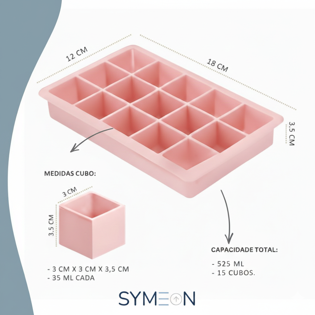 Forma de gelo Symeon na cor Rosa Bebê