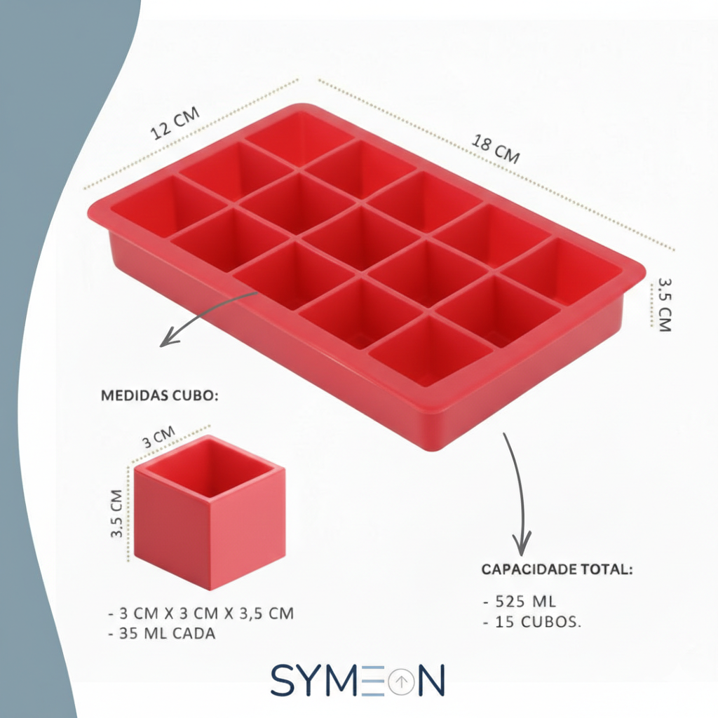 Forma de gelo Symeon na cor Vermelho